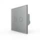 Розумний сенсорний ЕС вимикач 2 сенсори LIVOLO сірий матове скло