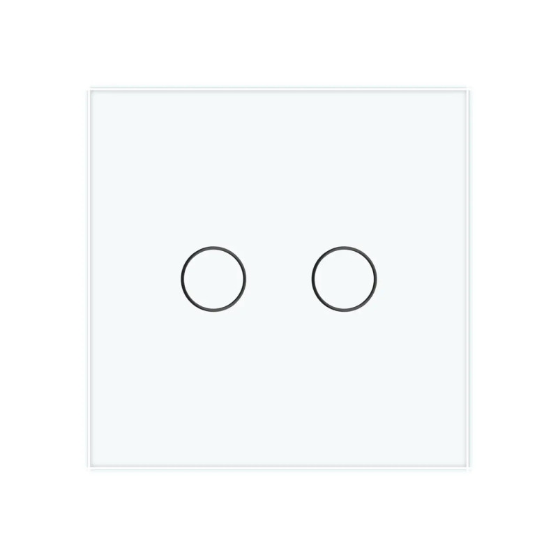 Розумний сенсорний ЕС вимикач 2 сенсори Livolo білий скло (VL-M7FC2Z2-2WP)