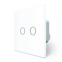 Умный сенсорный ЕС выключатель 2 сенсора Livolo белое стекло (VL-M7FC2Z2-2WP)