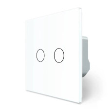 Розумний сенсорний ЕС вимикач 2 сенсори Livolo білий скло (VL-M7FC2Z2-2WP)