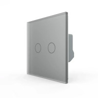 Умный сенсорный ЕС выключатель 2 сенсора Livolo серое стекло (VL-M7FC2Z2-2IP)