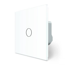 Умный сенсорный проходной/перекрестный выключатель EC 1 сенсор LIVOLO белый матовое стекло