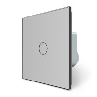 Умный сенсорный проходной/перекрестный EC выключатель 1 сенсор Livolo серое стекло (VL-M7FC1SZ2-2IP)