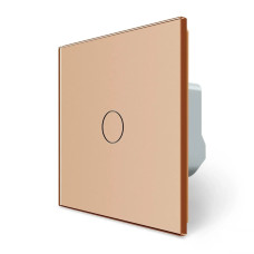 Умный сенсорный проходной/перекрестный EC выключатель 1 сенсор Livolo золото стекло (VL-M7FC1SZ2-2AP)