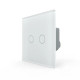 Розумний сенсорний прохідний/перехресний EC вимикач 2 сенсора LIVOLO білий матове скло