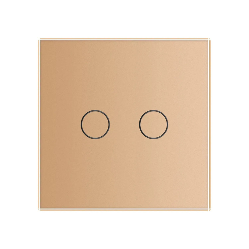 Розумний сенсорний прохідний/перехресний EC вимикач 2 сенсора Livolo золото скло (VL-M7FC2SZ2-2AP)