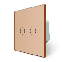 Умный сенсорный проходной/перекрестный EC выключатель 2 сенсора Livolo золото стекло (VL-M7FC2SZ2-2AP)