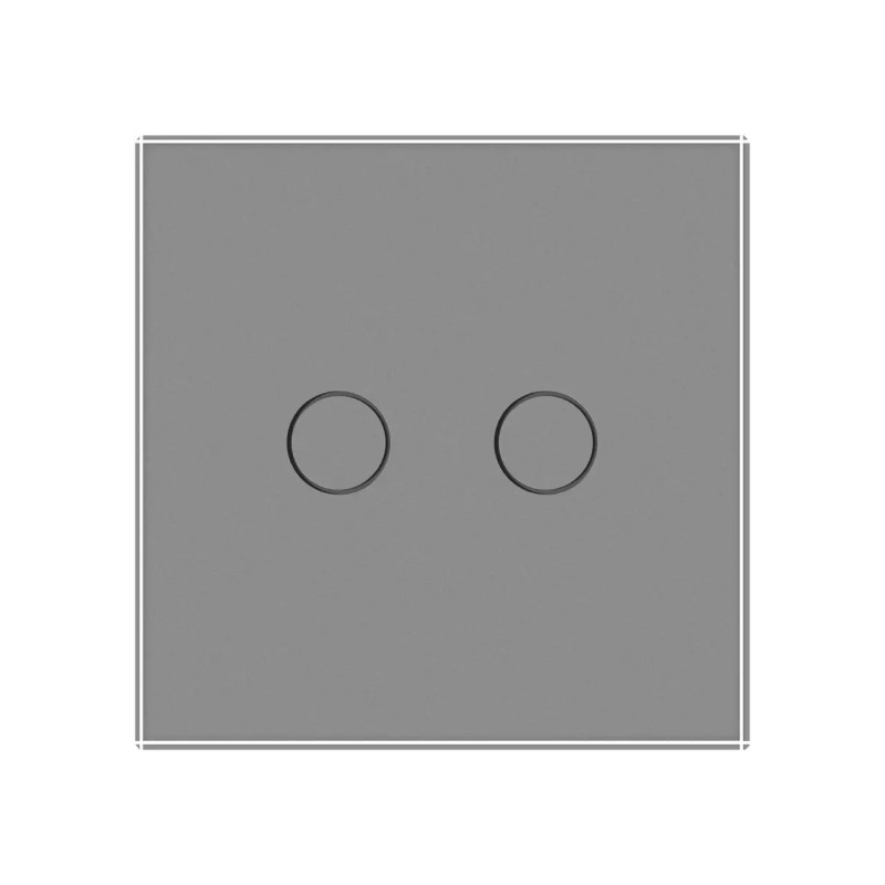 Умный сенсорный проходной/перекрестный IP выключатель 2 сенсора Livolo серое стекло (VL-M7FC2SZ2-2IP)