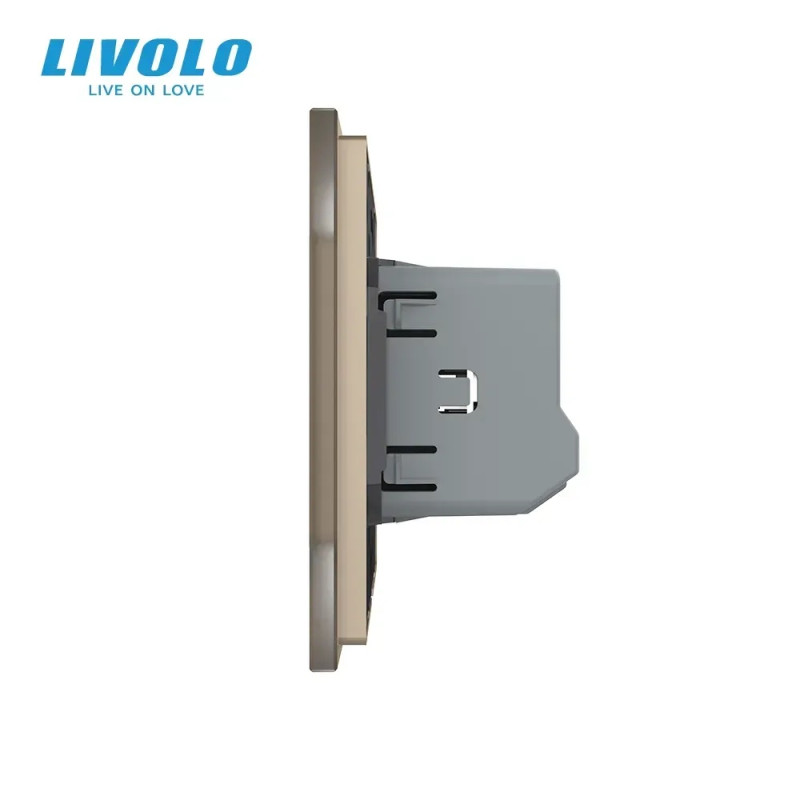 Розумний сенсорний димер слайдер EC LIVOLO золото матове скло