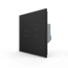 Умный сенсорный выключатель для роллет LIVOLO черный матовое стекло