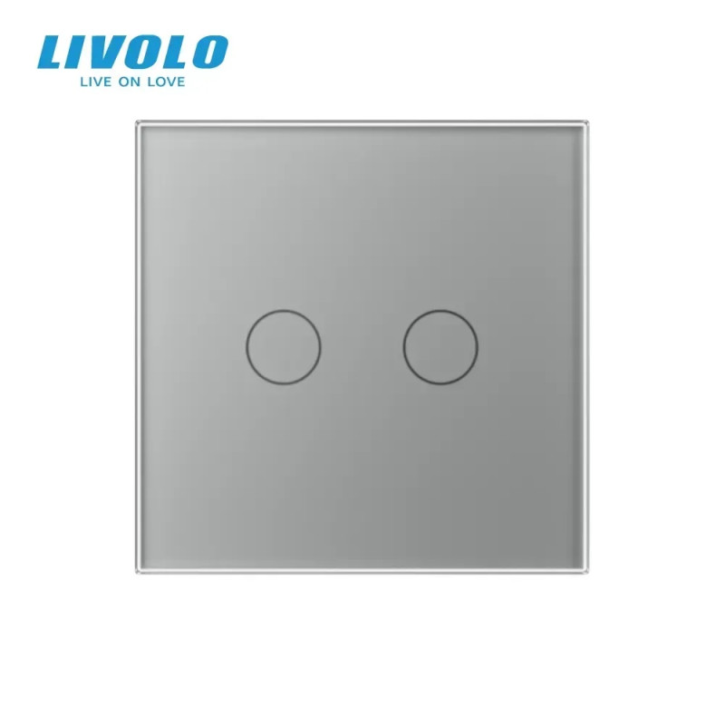 Умный сенсорный выключатель для роллет LIVOLO серый матовое стекло