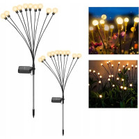 LED светильник, садово-парковый 10 матовых шариков на солнечной батарее 600mA(2шт/упак)