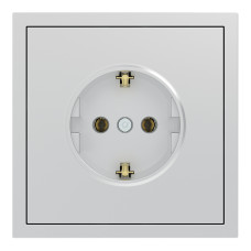 Розетка с заземлением, механизм серебро 16А Soft ER121-S ARDERO (без рамки) 80795