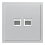 Розетка компьютерная двойная, механизм серебро Soft ER152PC-S ARDERO (без рамки) 80801
