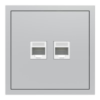 Розетка компьютерная двойная, механизм серебро Soft ER152PC-S ARDERO (без рамки) 80801