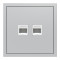 Розетка компьютерная двойная, механизм серебро Soft ER152PC-S ARDERO (без рамки) 80801