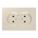 Розетка двойная без заземления шампань 16А Soft ER112-C ARDERO 80823