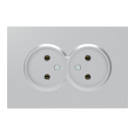 Розетка двойная без заземления серебро 16А Soft ER112-S ARDERO 80797