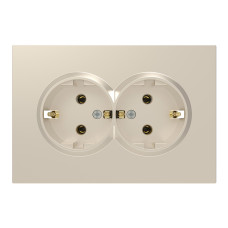 Розетка двойная с заземлением шампань 16А Soft ER122-C ARDERO 80824