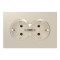 Розетка двойная с заземлением шампань 16А Soft ER122-C ARDERO 80824