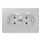 Розетка двойная с заземлением серебро 16А Soft ER122-S ARDERO 80798