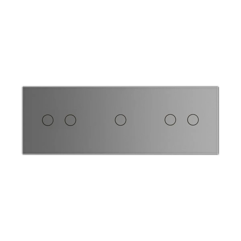 Умный сенсорный ZigBee выключатель 5 сенсоров (2-1-2) Livolo серое стекло (VL-C702Z/C701Z/C702Z-15)