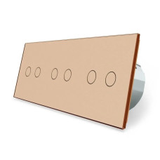 Умный сенсорный ZigBee выключатель 6 сенсоров (2-2-2) Livolo золото (VL-C702Z/C702Z/C702Z-13)