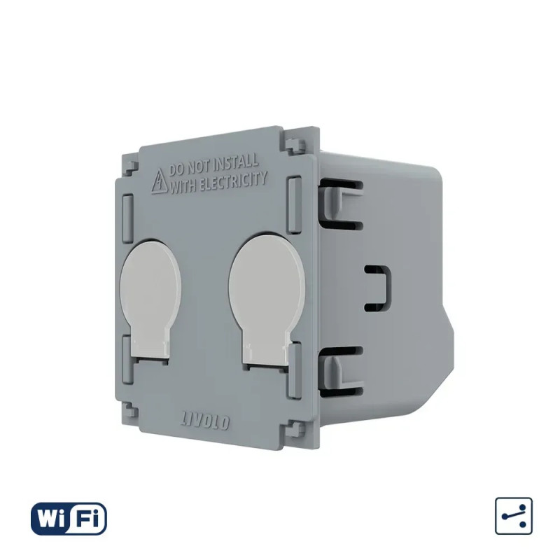 Умный сенсорный выключатель LIVOLO Wi-Fi, 2-сенсорный, проходной/крестный, 5А 230В, с нейтралью