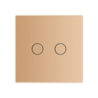 Умный сенсорный ZigBee выключатель 2 сенсора Livolo золото стекло (VL-C702Z-13)