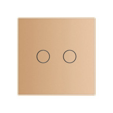 Умный сенсорный ZigBee выключатель 2 сенсора Livolo золото стекло (VL-C702Z-13)