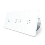 Розумний сенсорний ZigBee вимикач 4 сенсора (1-2-1) Livolo білий скло (VL-C701Z/C702Z/C701Z-11)