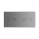 Умный сенсорный ZigBee выключатель 4 сенсора (2-2) Livolo серое стекло (VL-C702Z/C702Z-15)