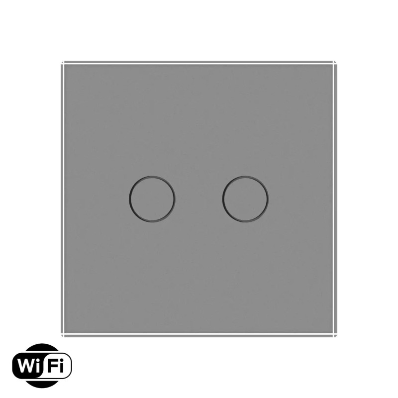 Розумний сенсорний Wi-Fi прохідний/перехресний вимикач 2 сенсора Livolo сірий скло (VL-C7FC2SNY-2G-I