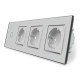 Умный сенсорный ZigBee выключатель 1 сенсор 3 розетки Livolo серое стекло (VL-C701Z/C7C3EU-15)