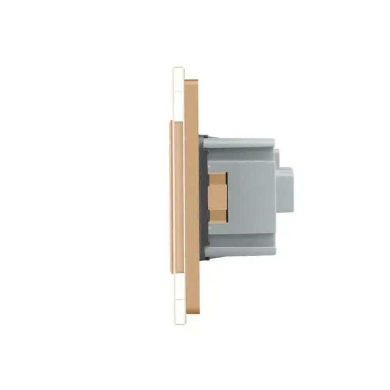 Умный сенсорный ZigBee выключатель 1 сенсор 3 розетки Livolo золото стекло (VL-C701Z/C7C3EU-13)