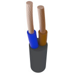 Провід мідний ЗЗКМ ПВС 2х2,5 мм²  чорний круглий (705806) 1м