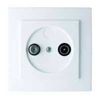 Розетка Nilson Touran біла 1-на TV-SAT прохідна ( 24111036 )