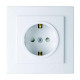Розетка Nilson Touran белая 1-я с заземлением со шторкой ( 24111019 )