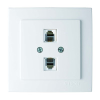Розетка Nilson Touran белая телефонная 2-я RJ11 ( 24111041 )