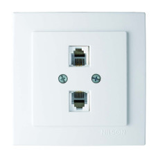 Розетка Nilson Touran белая телефонная 2-я RJ11 ( 24111041 )