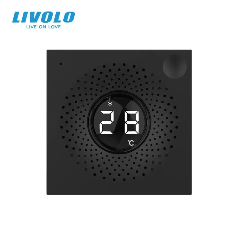 Розумний датчик температури та вологості ZigBee (термометр-гігрометр) LIVOLO, чорний, модуль без рам