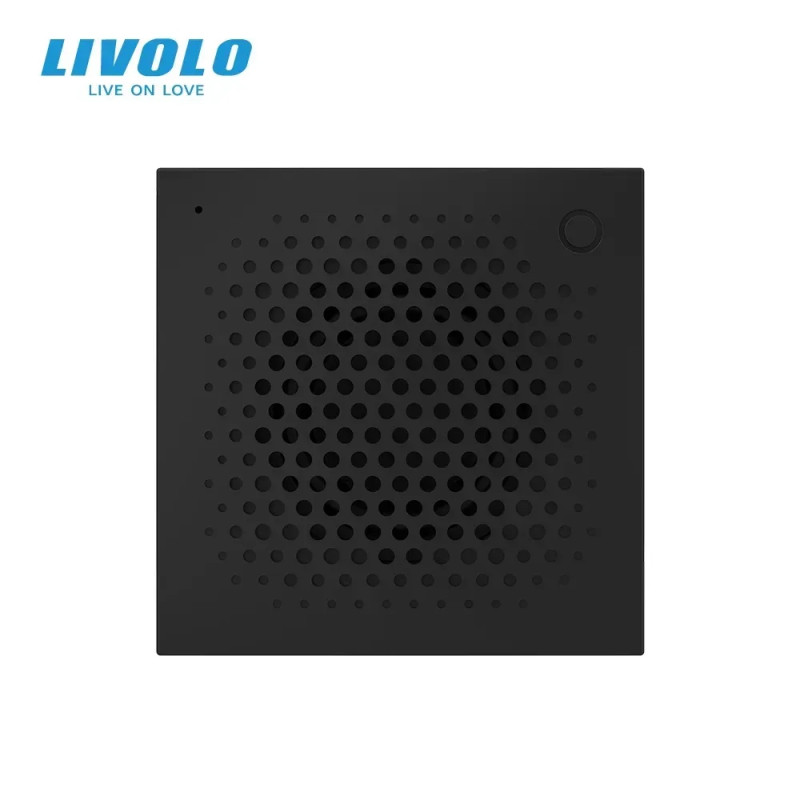 Розумний дверний дзвінок-сирена ZigBee Livolo чорний скло (VL-C7-FCBZ-2BP)