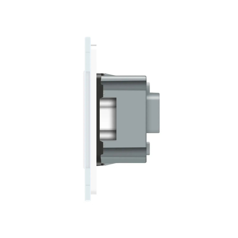 Розумний сенсорний EC вимикач 1 сенсор 1 розетка Livolo білий скло (VL-M7FC1Z2/FCTC16A-2WP)