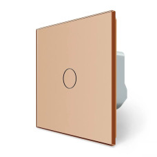 Розумний сенсорний Wi-Fi вимикач 1 сенсор Livolo золотий скло (VL-C7FC1NY-2GAP)