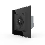 Розумний датчик температури та вологості ZigBee (термометр-гігрометр) LIVOLO чорний, матова скляна р