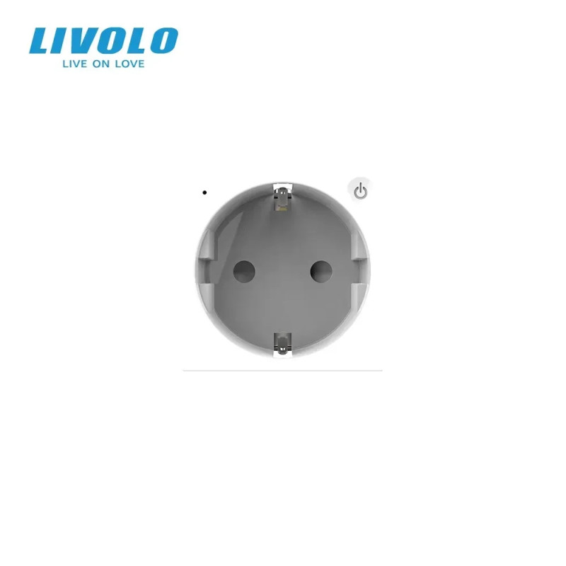 Умная розетка LIVOLO белая с заземлением, шторки, управление со смартфона, Alexa, Google Home, 16А 2
