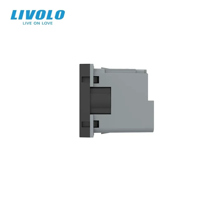 Розумна розетка LIVOLO чорна з заземленням, шторки, керування зі смартфона, Alexa, Google Home, 16А 