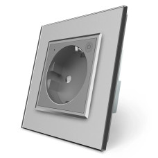 Умная розетка ZigBee с заземлением Livolo серый (VL-FCTC16AZ-2IP)