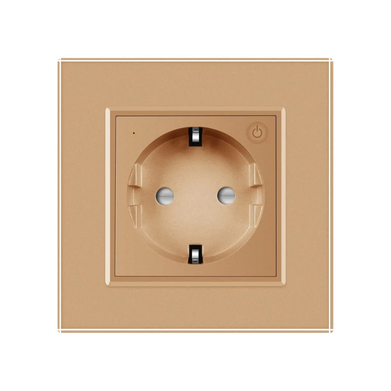 Розумна розетка ZigBee з заземленням Livolo золото (VL-FCTC16AZ-2BP)