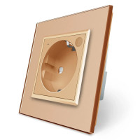 Умная розетка ZigBee с заземлением Livolo золото (VL-FCTC16AZ-2BP)